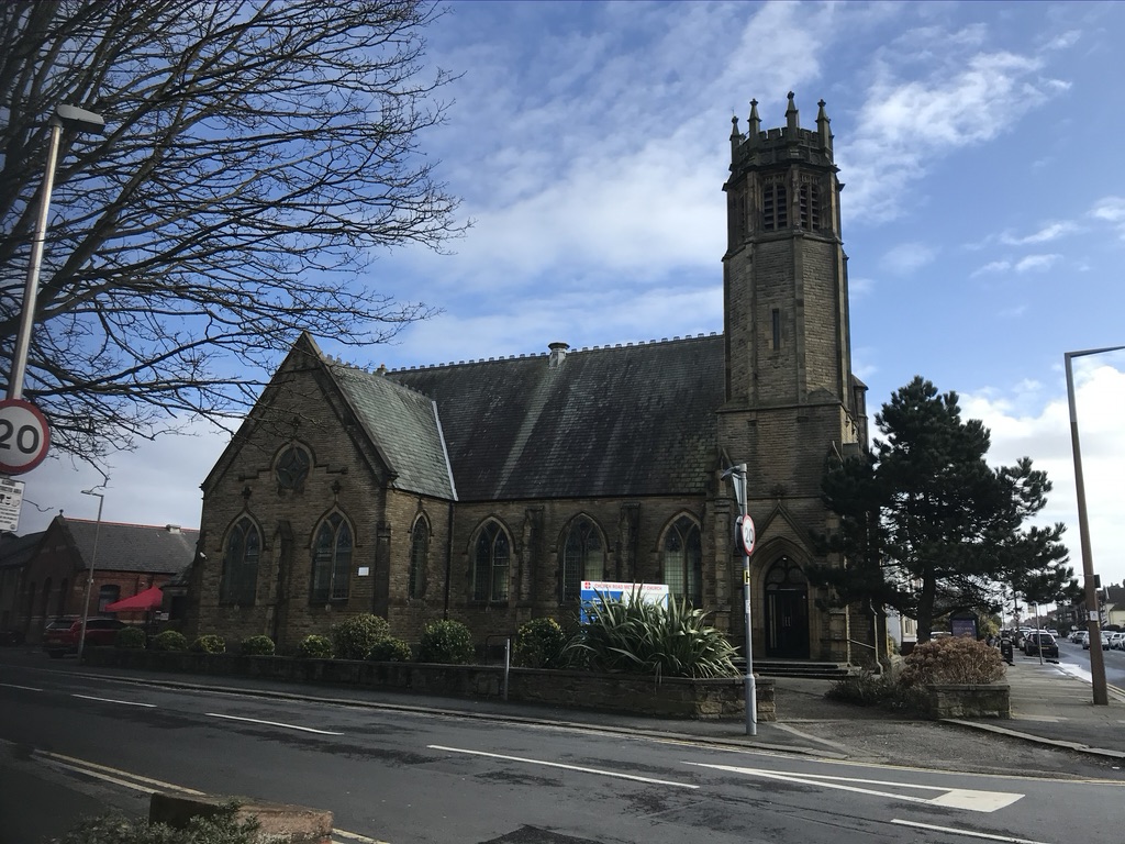 Church Rd Methodist, showing foodbank drop off Wesley's Larder